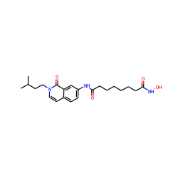 CC(C)CCn1ccc2ccc(NC(=O)CCCCCCC(=O)NO)cc2c1=O ZINC000473087522