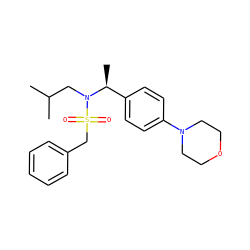 CC(C)CN([C@@H](C)c1ccc(N2CCOCC2)cc1)S(=O)(=O)Cc1ccccc1 ZINC000224303996
