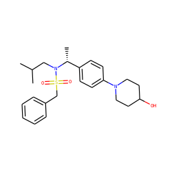 CC(C)CN([C@H](C)c1ccc(N2CCC(O)CC2)cc1)S(=O)(=O)Cc1ccccc1 ZINC000224308296