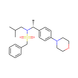 CC(C)CN([C@H](C)c1ccc(N2CCOCC2)cc1)S(=O)(=O)Cc1ccccc1 ZINC000224301286