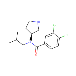 CC(C)CN(C(=O)c1ccc(Cl)c(Cl)c1)[C@H]1CCNC1 ZINC000006718102