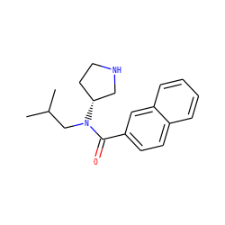 CC(C)CN(C(=O)c1ccc2ccccc2c1)[C@@H]1CCNC1 ZINC000038341482