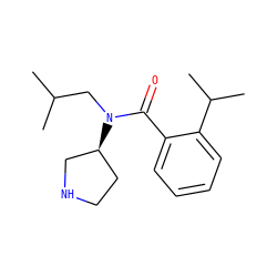 CC(C)CN(C(=O)c1ccccc1C(C)C)[C@H]1CCNC1 ZINC000048999191