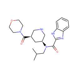 CC(C)CN(C(=O)c1nc2ccccc2[nH]1)[C@@H]1CNC[C@H](C(=O)N2CCOCC2)C1 ZINC000118325983