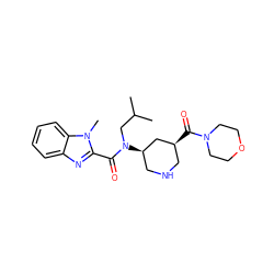 CC(C)CN(C(=O)c1nc2ccccc2n1C)[C@@H]1CNC[C@H](C(=O)N2CCOCC2)C1 ZINC000118330697