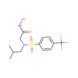 CC(C)CN(CC(=O)NO)S(=O)(=O)c1ccc(C(F)(F)F)cc1 ZINC000013764048