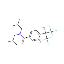 CC(C)CN(CC(C)C)C(=O)c1ccc(C(O)(C(F)(F)F)C(F)(F)F)[n+]([O-])c1 ZINC000036184796