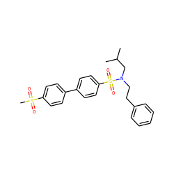 CC(C)CN(CCc1ccccc1)S(=O)(=O)c1ccc(-c2ccc(S(C)(=O)=O)cc2)cc1 ZINC000299819827