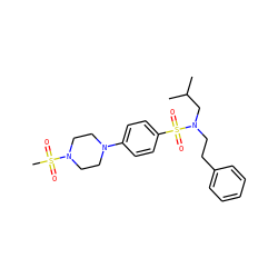 CC(C)CN(CCc1ccccc1)S(=O)(=O)c1ccc(N2CCN(S(C)(=O)=O)CC2)cc1 ZINC000299830925
