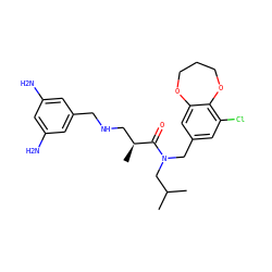 CC(C)CN(Cc1cc(Cl)c2c(c1)OCCCO2)C(=O)[C@@H](C)CNCc1cc(N)cc(N)c1 ZINC000114099153