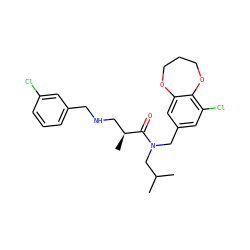 CC(C)CN(Cc1cc(Cl)c2c(c1)OCCCO2)C(=O)[C@@H](C)CNCc1cccc(Cl)c1 ZINC000114098655