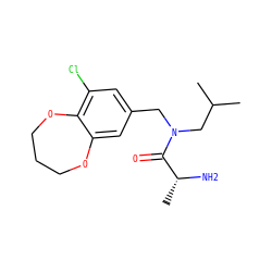 CC(C)CN(Cc1cc(Cl)c2c(c1)OCCCO2)C(=O)[C@@H](C)N ZINC000114099867