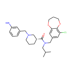 CC(C)CN(Cc1cc(Cl)c2c(c1)OCCCO2)C(=O)[C@@H]1CCCN(Cc2cccc(N)c2)C1 ZINC000114098765