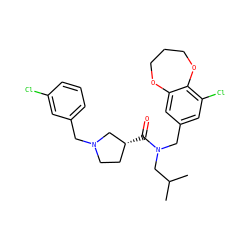 CC(C)CN(Cc1cc(Cl)c2c(c1)OCCCO2)C(=O)[C@@H]1CCN(Cc2cccc(Cl)c2)C1 ZINC000114099054