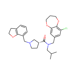 CC(C)CN(Cc1cc(Cl)c2c(c1)OCCCO2)C(=O)[C@@H]1CCN(Cc2cccc3c2OCC3)C1 ZINC000114100158