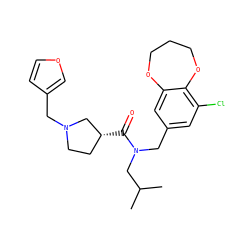 CC(C)CN(Cc1cc(Cl)c2c(c1)OCCCO2)C(=O)[C@@H]1CCN(Cc2ccoc2)C1 ZINC000114099922