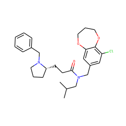 CC(C)CN(Cc1cc(Cl)c2c(c1)OCCCO2)C(=O)CC[C@@H]1CCCN1Cc1ccccc1 ZINC000114097570