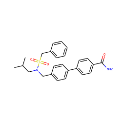 CC(C)CN(Cc1ccc(-c2ccc(C(N)=O)cc2)cc1)S(=O)(=O)Cc1ccccc1 ZINC000148814311