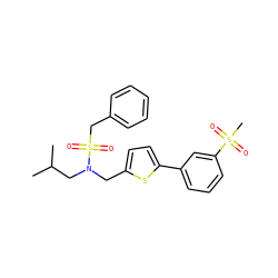 CC(C)CN(Cc1ccc(-c2cccc(S(C)(=O)=O)c2)s1)S(=O)(=O)Cc1ccccc1 ZINC000059185327