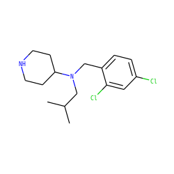 CC(C)CN(Cc1ccc(Cl)cc1Cl)C1CCNCC1 ZINC000036093157