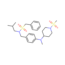 CC(C)CN(Cc1ccc(N(C)C2CCN(S(C)(=O)=O)CC2)cc1)S(=O)(=O)Cc1ccccc1 ZINC000147234774