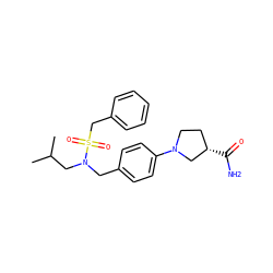 CC(C)CN(Cc1ccc(N2CC[C@H](C(N)=O)C2)cc1)S(=O)(=O)Cc1ccccc1 ZINC000224291644