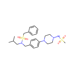 CC(C)CN(Cc1ccc(N2CCN(NS(C)(=O)=O)CC2)cc1)S(=O)(=O)Cc1ccccc1 ZINC000299828605