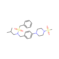 CC(C)CN(Cc1ccc(N2CCN(S(C)(=O)=O)CC2)cc1)S(=O)(=O)Cc1ccccc1 ZINC000224302614