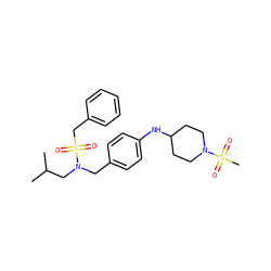 CC(C)CN(Cc1ccc(NC2CCN(S(C)(=O)=O)CC2)cc1)S(=O)(=O)Cc1ccccc1 ZINC000144014986