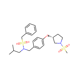 CC(C)CN(Cc1ccc(O[C@@H]2CCN(S(C)(=O)=O)C2)cc1)S(=O)(=O)Cc1ccccc1 ZINC000147288721
