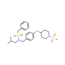 CC(C)CN(Cc1ccc(OC2CCN(S(C)(=O)=O)CC2)cc1)S(=O)(=O)Cc1ccccc1 ZINC000147235031