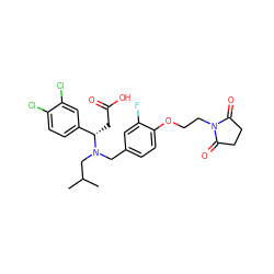 CC(C)CN(Cc1ccc(OCCN2C(=O)CCC2=O)c(F)c1)[C@@H](CC(=O)O)c1ccc(Cl)c(Cl)c1 ZINC000207317794