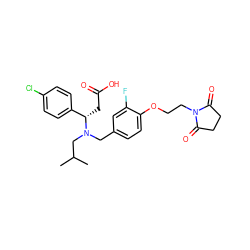 CC(C)CN(Cc1ccc(OCCN2C(=O)CCC2=O)c(F)c1)[C@@H](CC(=O)O)c1ccc(Cl)cc1 ZINC000207301536