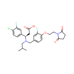 CC(C)CN(Cc1ccc(OCCN2C(=O)CCC2=O)c(F)c1)[C@H](CC(=O)O)c1ccc(Cl)c(F)c1 ZINC000225130007