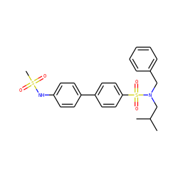 CC(C)CN(Cc1ccccc1)S(=O)(=O)c1ccc(-c2ccc(NS(C)(=O)=O)cc2)cc1 ZINC000147446471