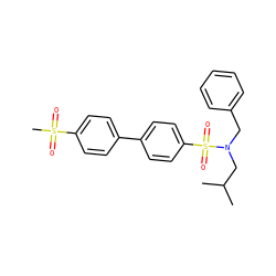 CC(C)CN(Cc1ccccc1)S(=O)(=O)c1ccc(-c2ccc(S(C)(=O)=O)cc2)cc1 ZINC000147446711