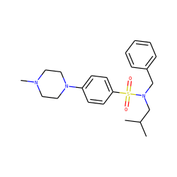 CC(C)CN(Cc1ccccc1)S(=O)(=O)c1ccc(N2CCN(C)CC2)cc1 ZINC000145563384