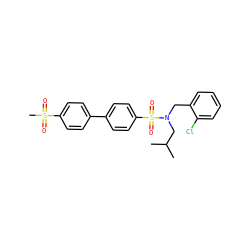 CC(C)CN(Cc1ccccc1Cl)S(=O)(=O)c1ccc(-c2ccc(S(C)(=O)=O)cc2)cc1 ZINC000147444783