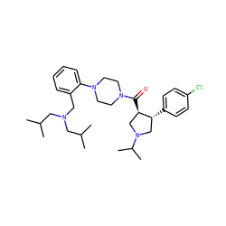 CC(C)CN(Cc1ccccc1N1CCN(C(=O)[C@@H]2CN(C(C)C)C[C@H]2c2ccc(Cl)cc2)CC1)CC(C)C ZINC000028959709