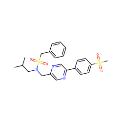 CC(C)CN(Cc1cnc(-c2ccc(S(C)(=O)=O)cc2)cn1)S(=O)(=O)Cc1ccccc1 ZINC000169341945