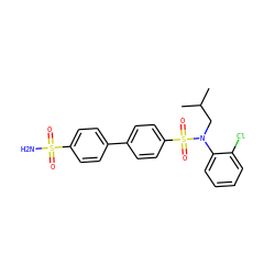 CC(C)CN(c1ccccc1Cl)S(=O)(=O)c1ccc(-c2ccc(S(N)(=O)=O)cc2)cc1 ZINC000147447636