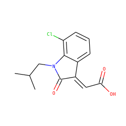 CC(C)CN1C(=O)/C(=C/C(=O)O)c2cccc(Cl)c21 ZINC000049034587