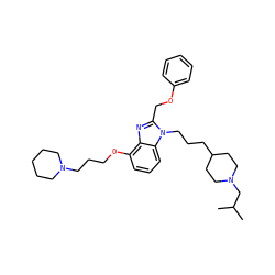 CC(C)CN1CCC(CCCn2c(COc3ccccc3)nc3c(OCCCN4CCCCC4)cccc32)CC1 ZINC000027731036