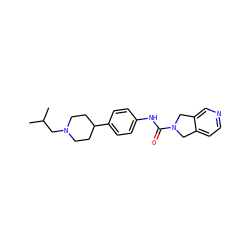 CC(C)CN1CCC(c2ccc(NC(=O)N3Cc4ccncc4C3)cc2)CC1 ZINC000166226724