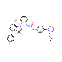 CC(C)CN1CCC[C@@H]1c1ccc(NC(=O)Nc2ccccc2N2CC(C)(C)c3c(-c4ccc(F)cc4)ccc(O)c32)cc1 ZINC000206685331