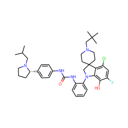 CC(C)CN1CCC[C@H]1c1ccc(NC(=O)Nc2ccccc2N2CC3(CCN(CC(C)(C)C)CC3)c3c(Cl)cc(F)c(O)c32)cc1 ZINC001772585106