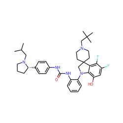 CC(C)CN1CCC[C@H]1c1ccc(NC(=O)Nc2ccccc2N2CC3(CCN(CC(C)(C)C)CC3)c3c(F)c(F)cc(O)c32)cc1 ZINC001772592633