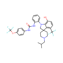 CC(C)CN1CCC2(CC1)CN(c1ccccc1NC(=O)Nc1ccc(OC(F)(F)F)cc1)c1c(O)ccc(C(F)(F)F)c12 ZINC001772611651