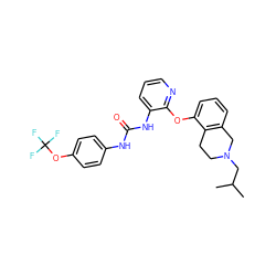 CC(C)CN1CCc2c(cccc2Oc2ncccc2NC(=O)Nc2ccc(OC(F)(F)F)cc2)C1 ZINC000103239066