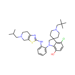 CC(C)CN1CCc2nc(Nc3ccccc3N3CC4(CCN(CC(C)(C)C)CC4)c4c(Cl)ccc(O)c43)sc2C1 ZINC000208083657
